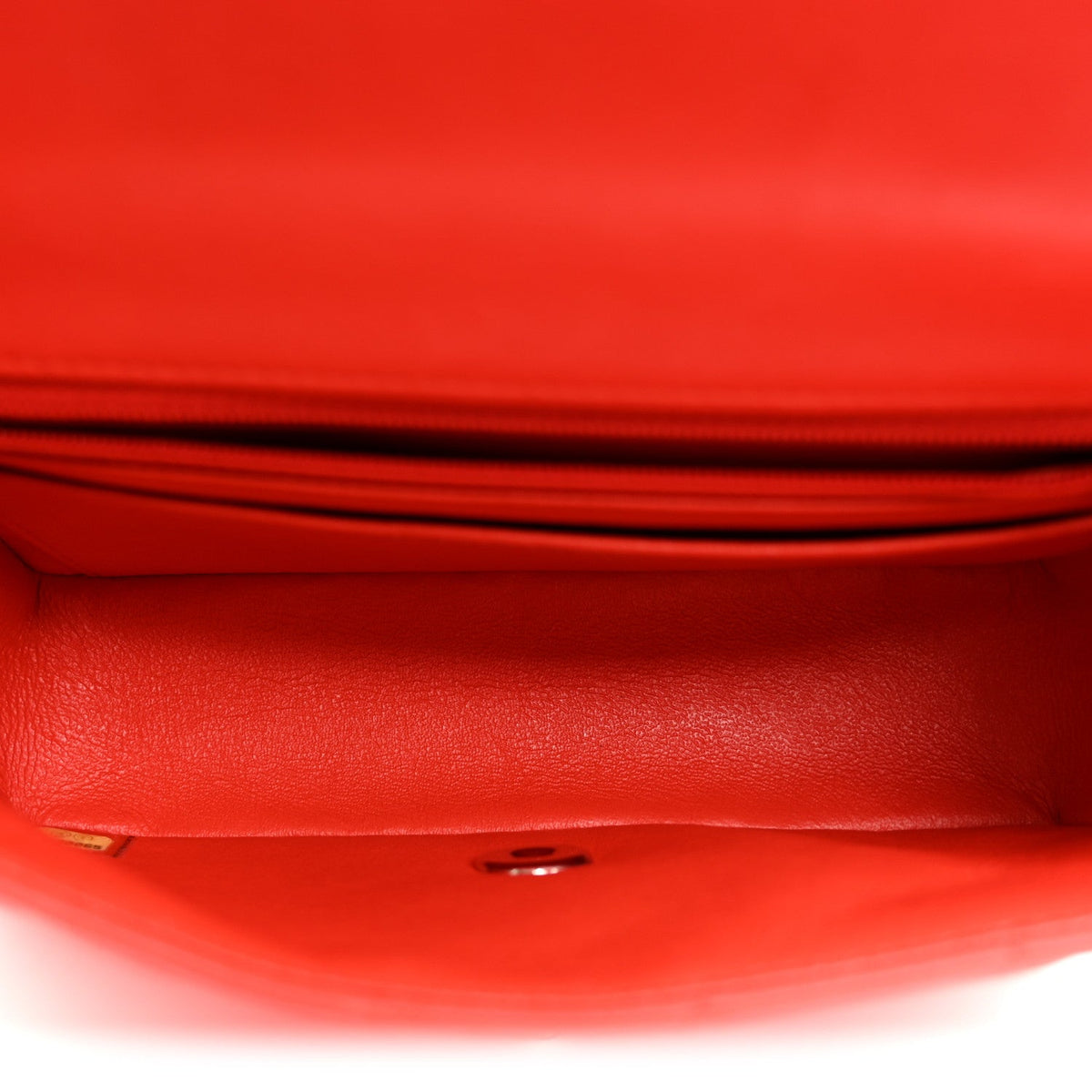 Lambskin Quilted Mini Rectangular Flap Red