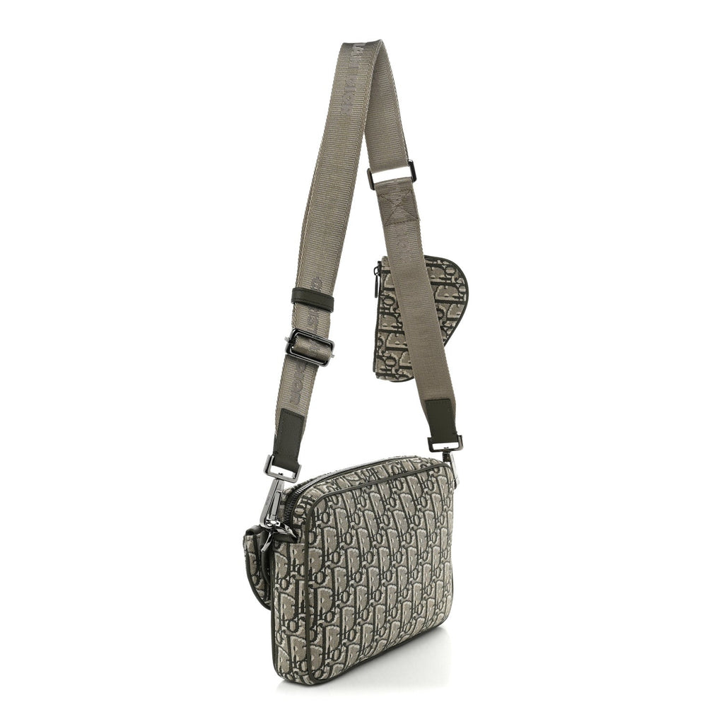 Oblique Saddle Triple Pouch Green