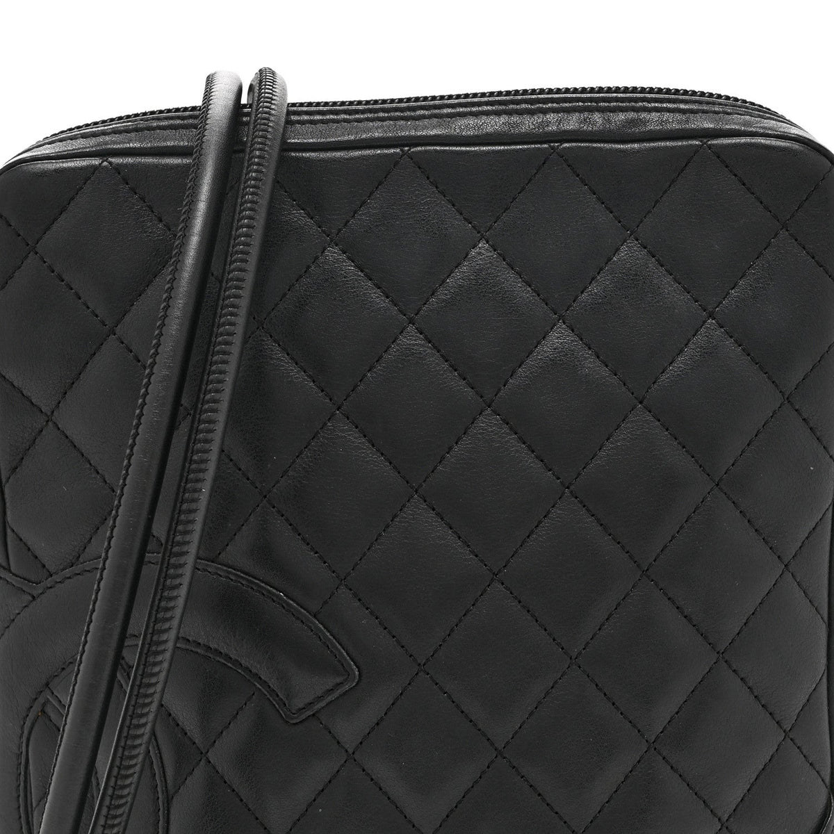 Calfskin Quilted Medium Cambon Messenger Black