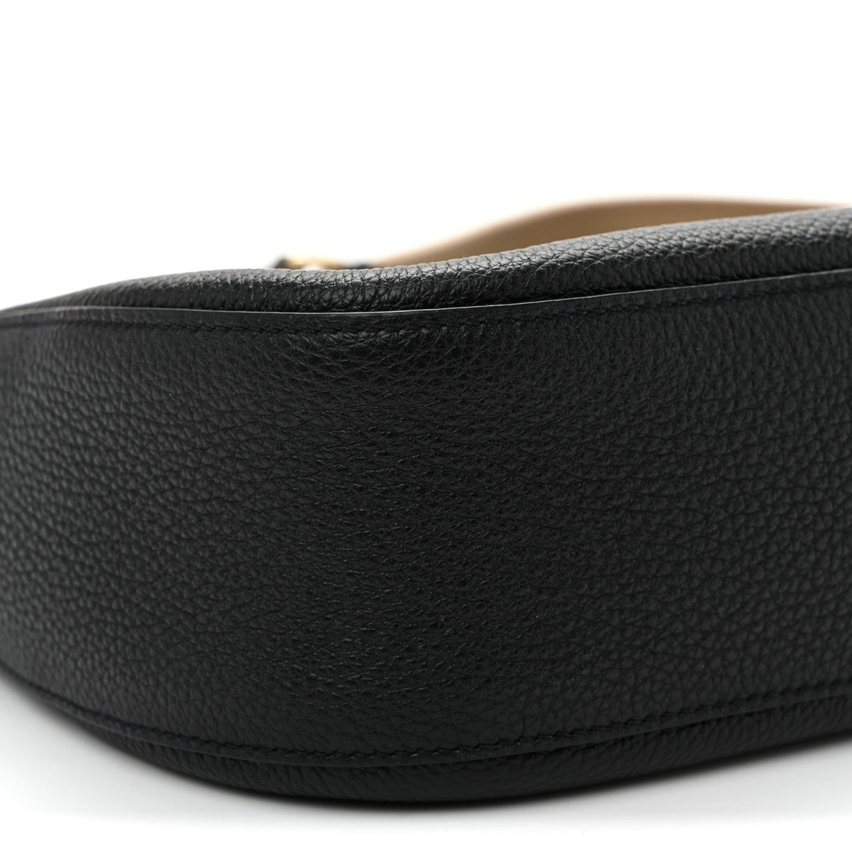 Vitello Daino Soft Large Zippered Messenger Hobo Black