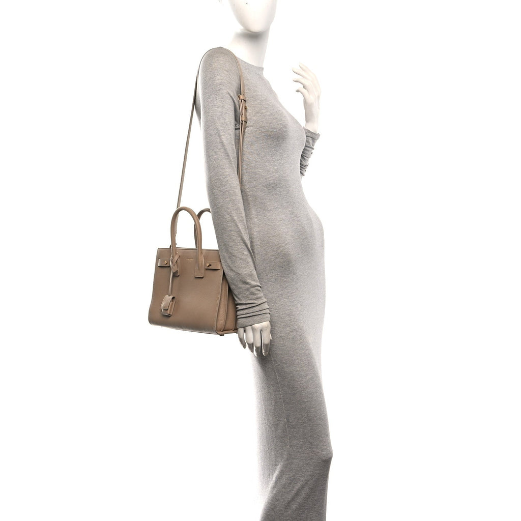 Grained Calfskin Baby Sac De Jour Souple Dark Beige
