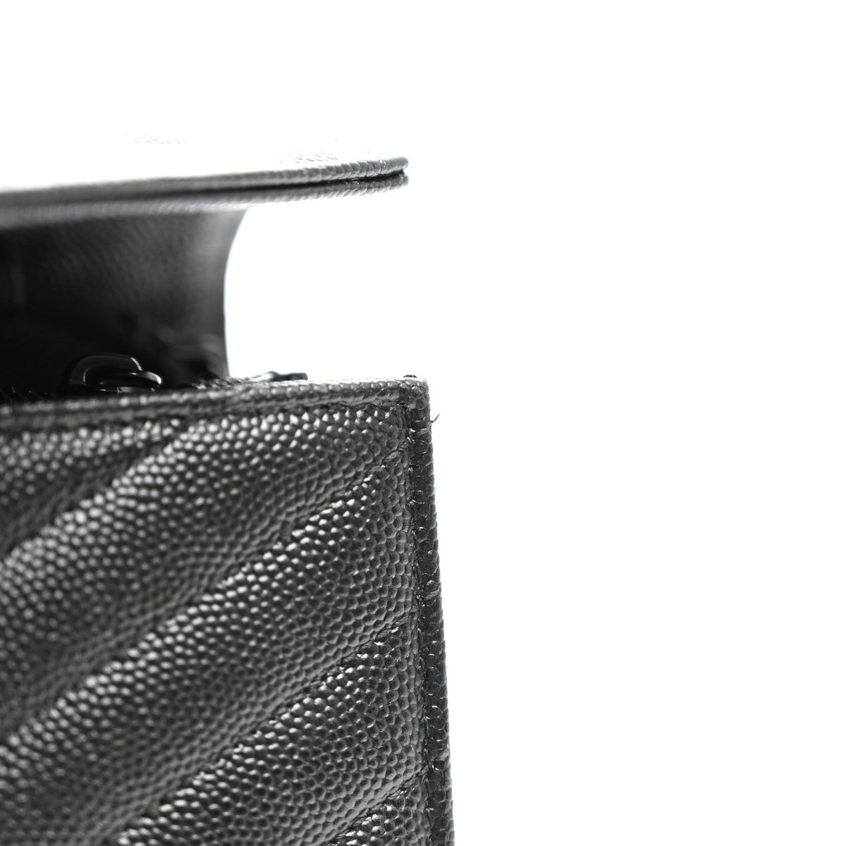 Grain De Poudre Matelasse Chevron Monogram Monochrome Chain Wallet Black