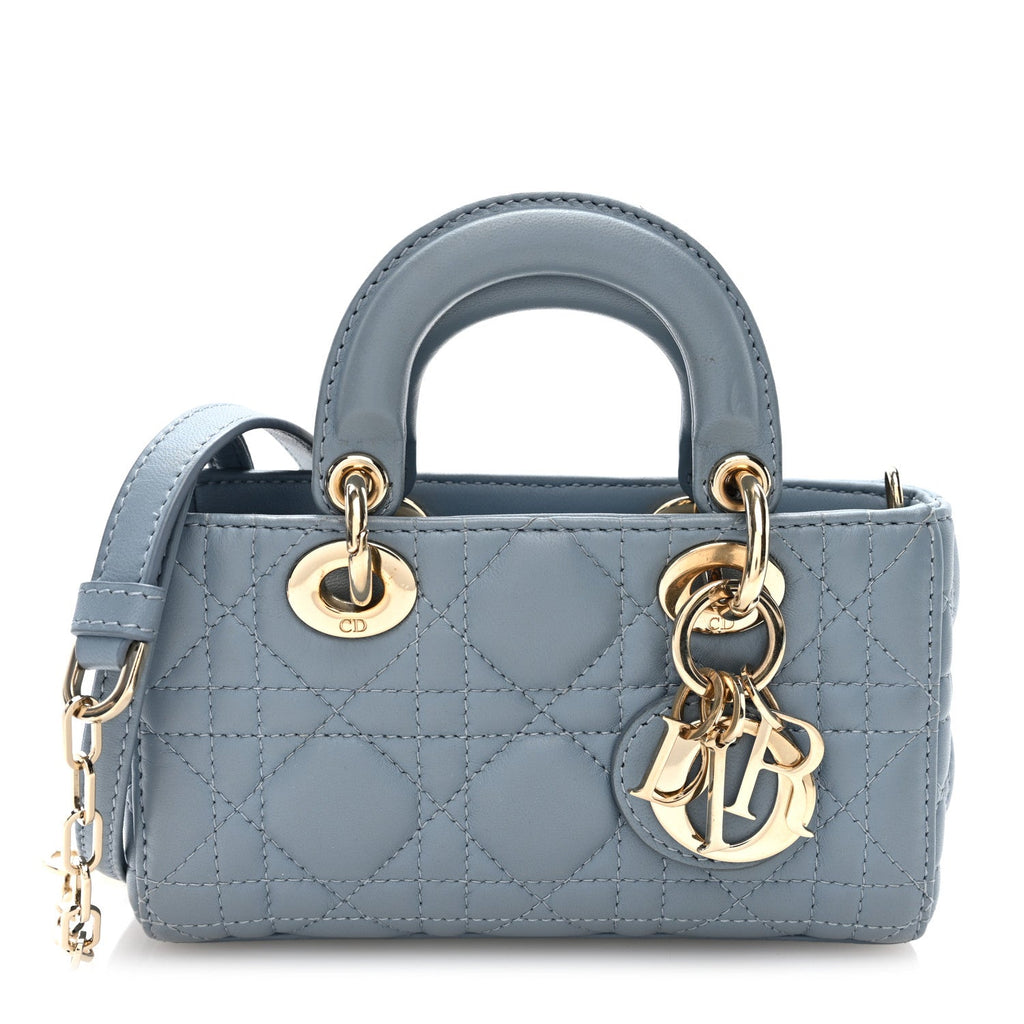 Lambskin Cannage Micro Lady D-Joy  Cloud Blue