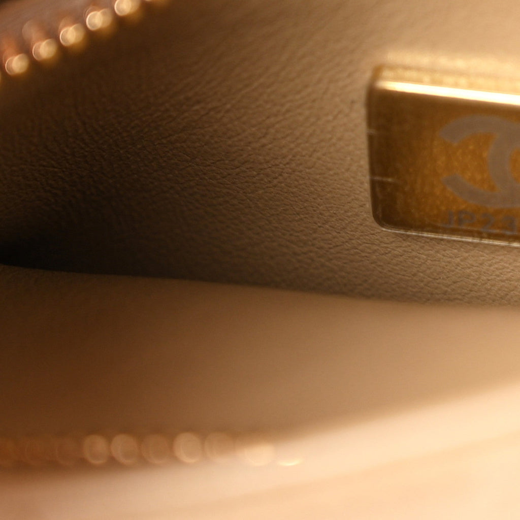 Suede Calfskin Mini Souplissimo Flap Dark Beige
