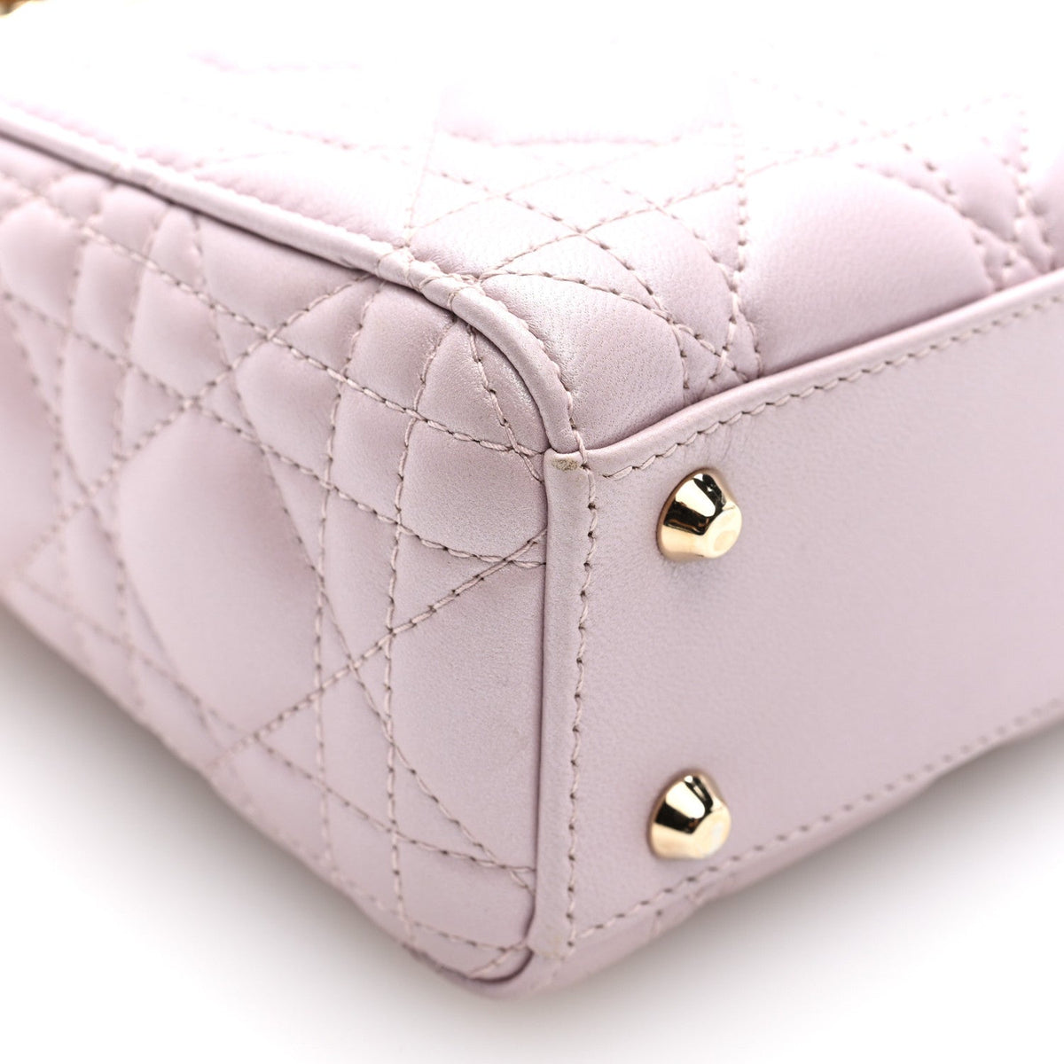 Lambskin Cannage Mini Lady Dior Powder Pink