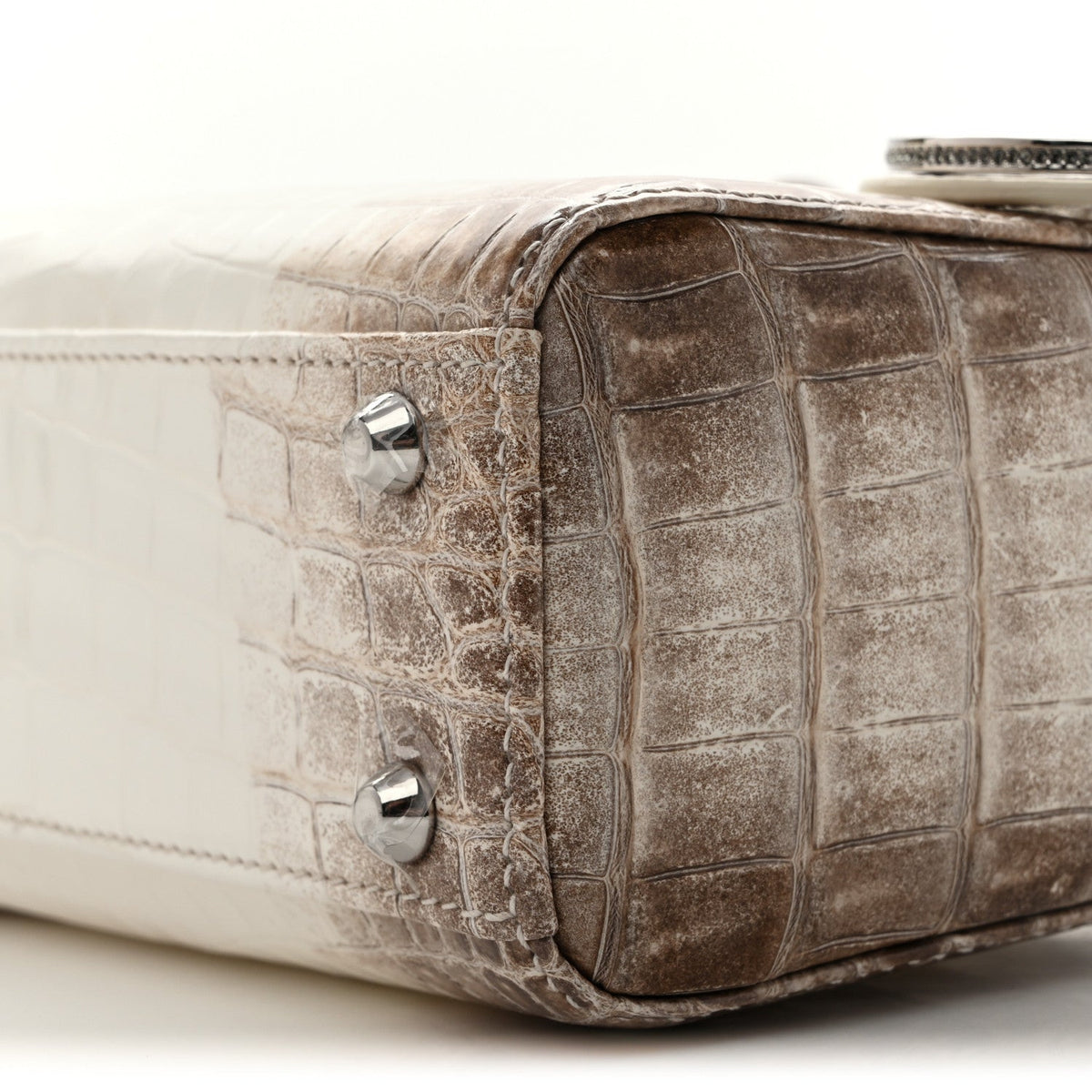 Niloticus Crocodile Himalaya Crystal Mini Lady Dior Latte
