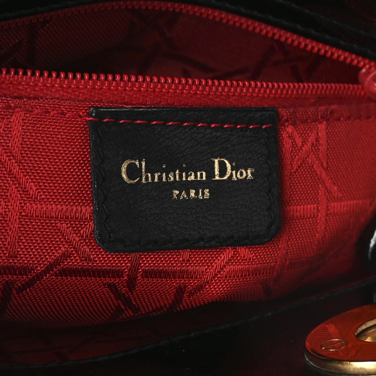 Patent Cannage Mini Lady Dior Black