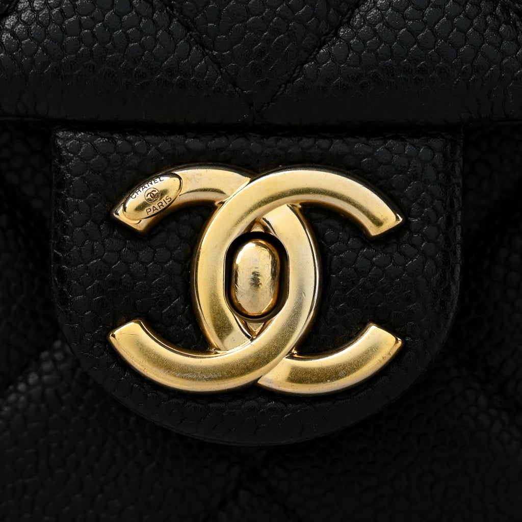 Caviar Quilted Chain Soul Flap Black
