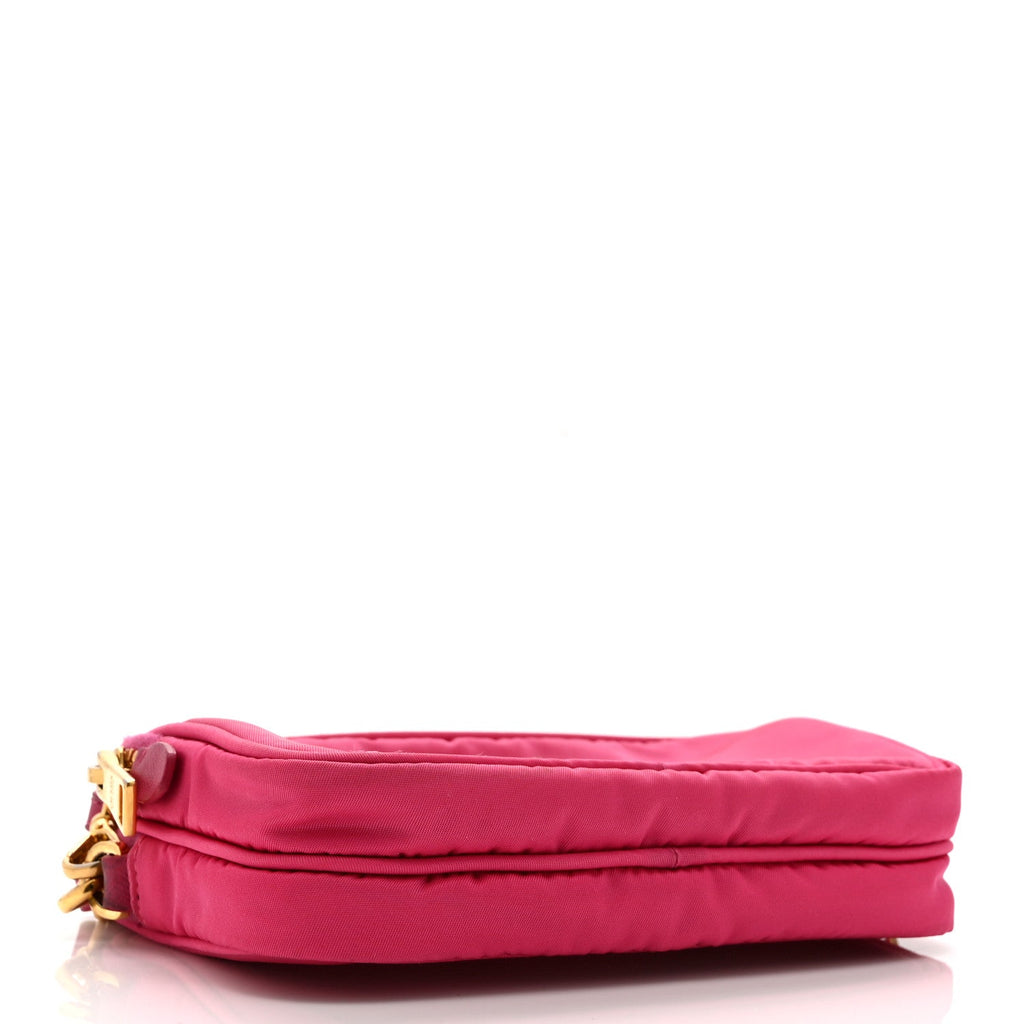Tessuto Nylon Saffiano Mini Camera Crossbody Fuxia