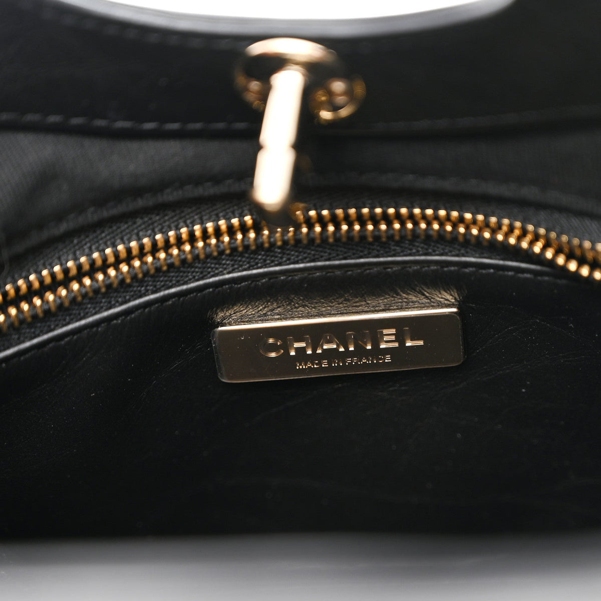 Aged Calfskin Quilted Mini 31 Shopping Bag Black