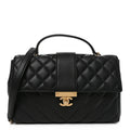 Calfskin Quilted Chevron In The City Bag Black