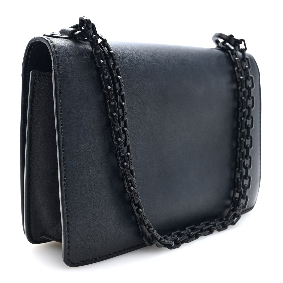 Ultra Matte Calfskin J'Adior Chain Flap Bag Black