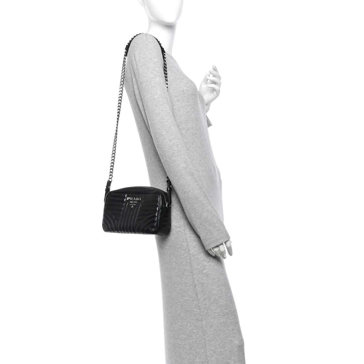 Soft Calfskin Diagramme Camera Bag Black