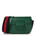 Azalea Calfskin Web Monochrome Horsebit 1955 Shoulder Bag Emerald