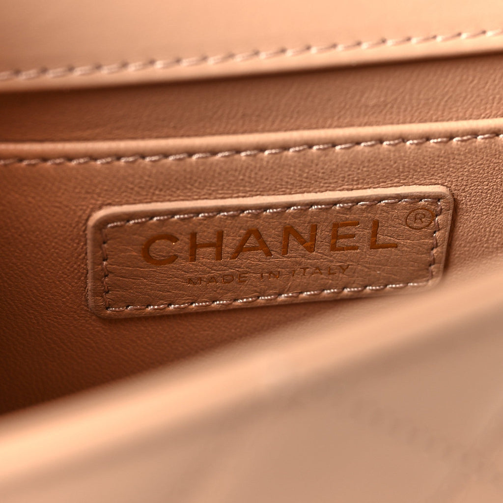 Calfskin Quilted Perfect Fit Flap Beige