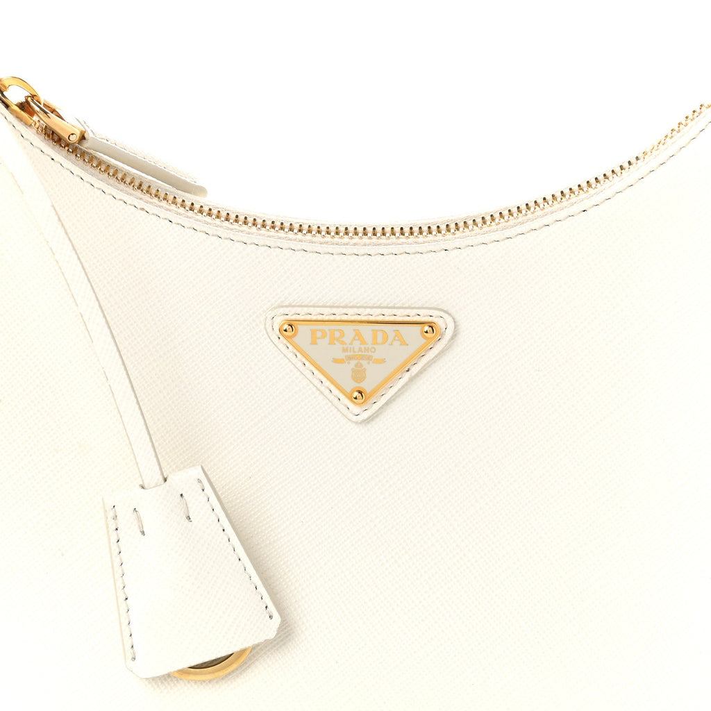 Saffiano Lux Mini Re-Edition Shoulder Bag White