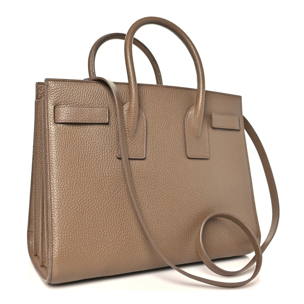 Grained Calfskin Small Sac De Jour Taupe
