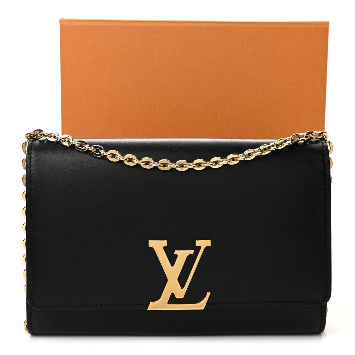 Calfskin Chain Louise GM Black