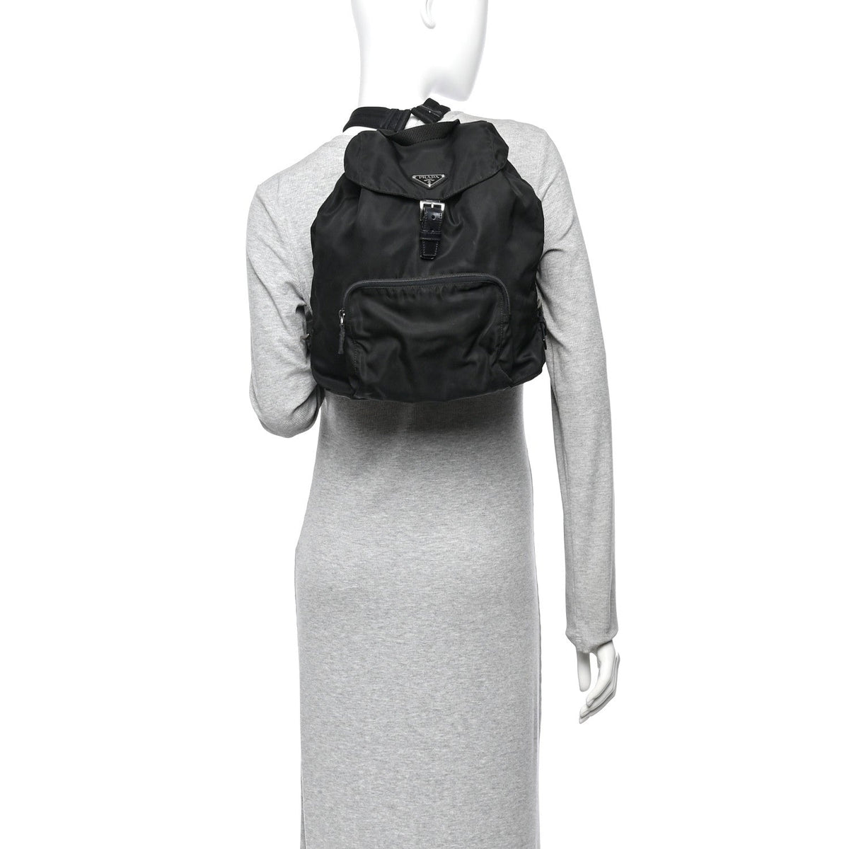 Tessuto Nylon Vela Cinch Backpack Black