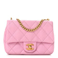 Caviar Quilted Mini Sweetheart Flap Lilac
