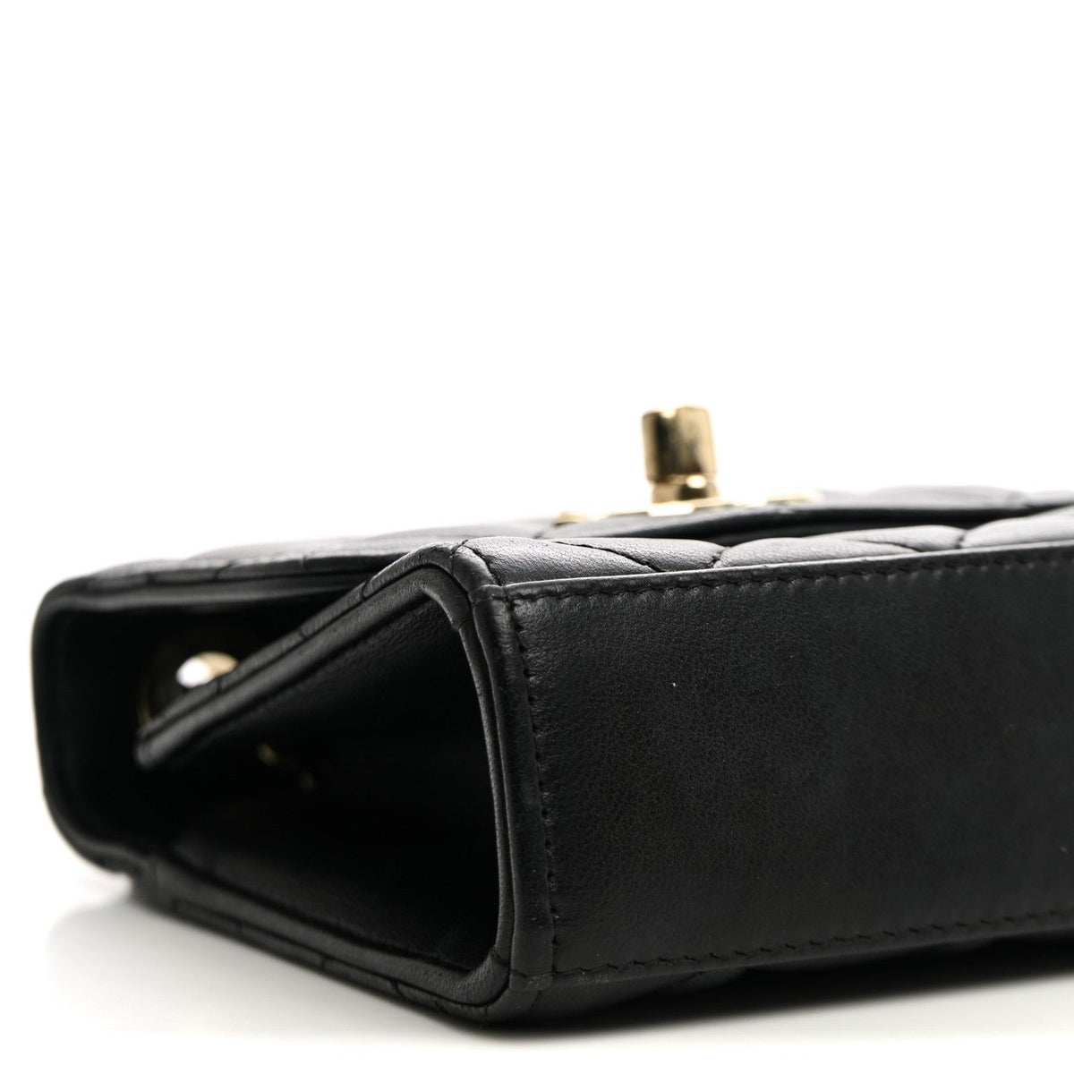 Lambskin Quilted Mini Trendy CC Clutch With Chain Black