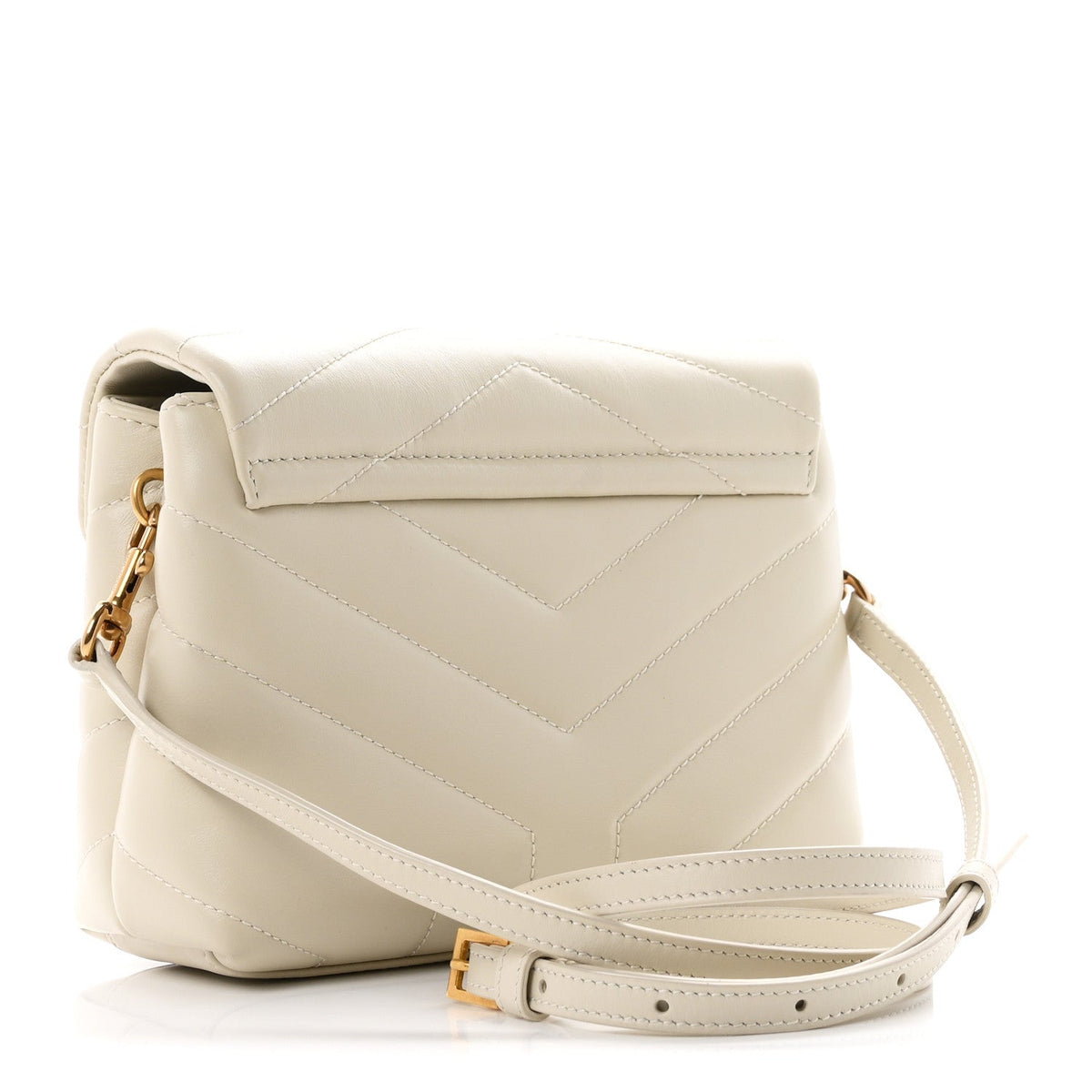 Calfskin Y Quilted Monogram Toy Loulou Crossbody Bag Blanc Vintage