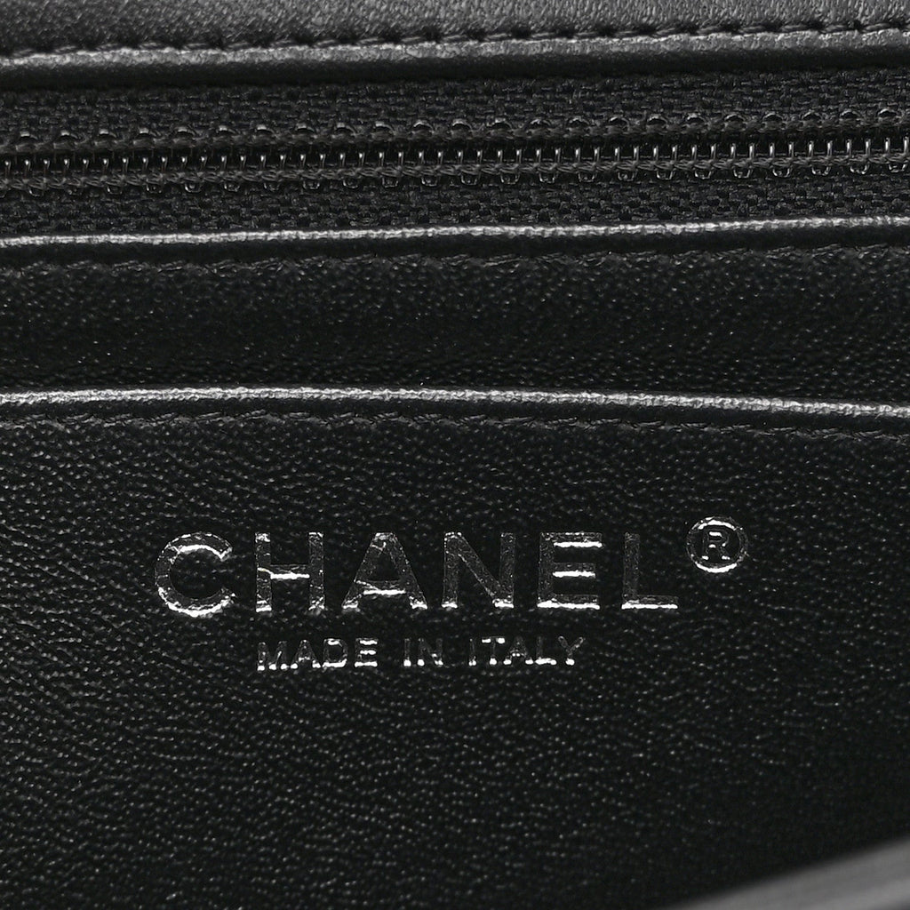 Lambskin Quilted Mini Square Flap Black