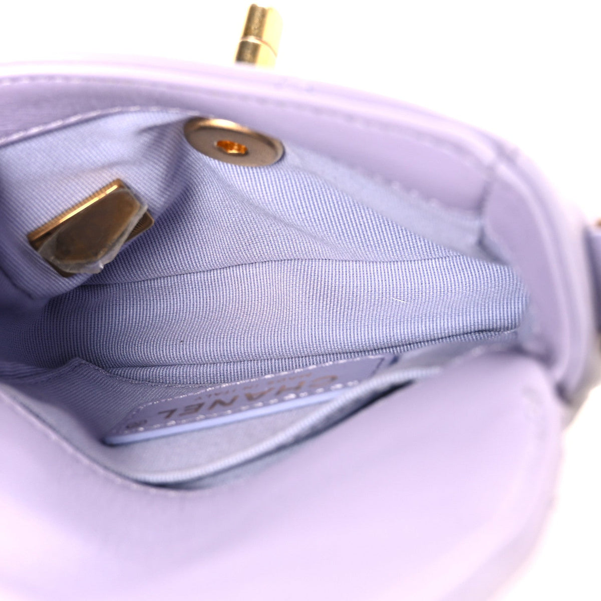 Calfskin Quilted Mini Framing Chain Bag Light Purple