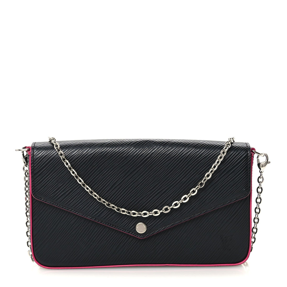 Epi Pochette Felicie Black Hot Pink