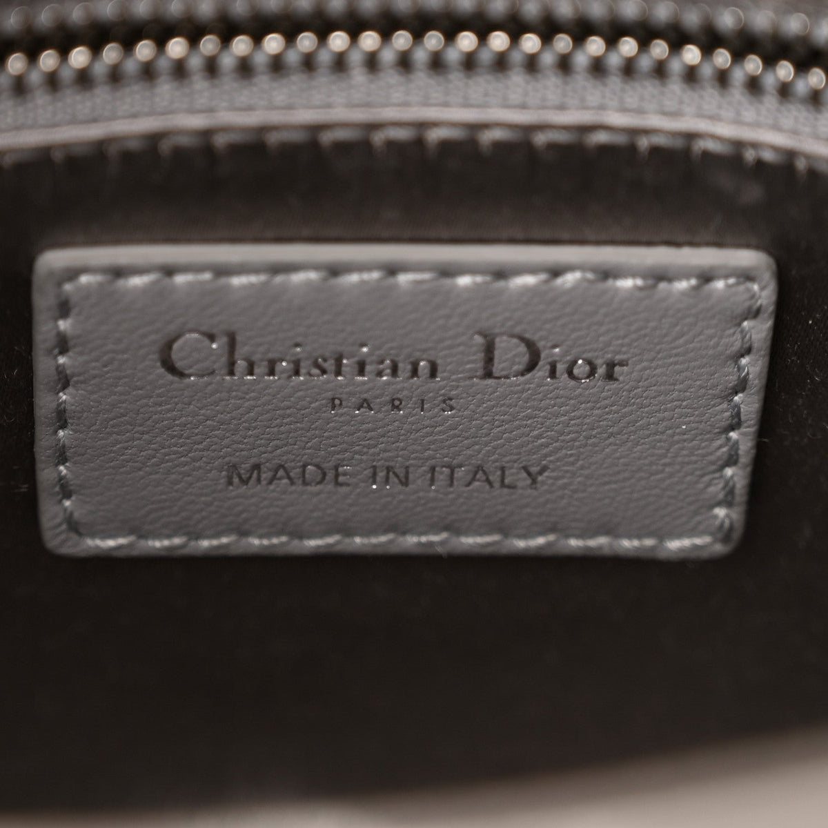 Satin Crystal Cannage Mini Lady Dior Gray
