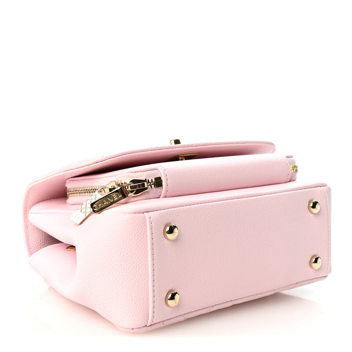 Caviar Quilted Small Business Affinity Flap Light Pink