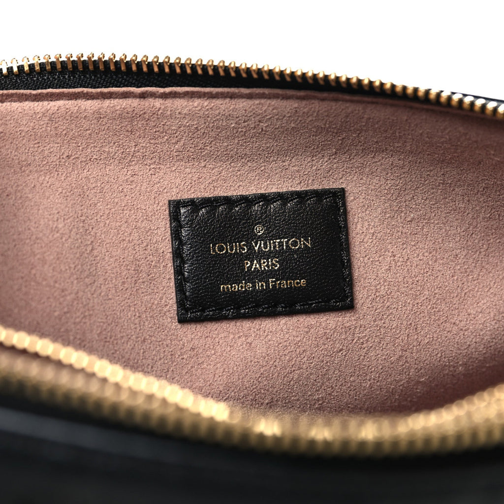 Lambskin Embossed Monogram Coussin PM Black