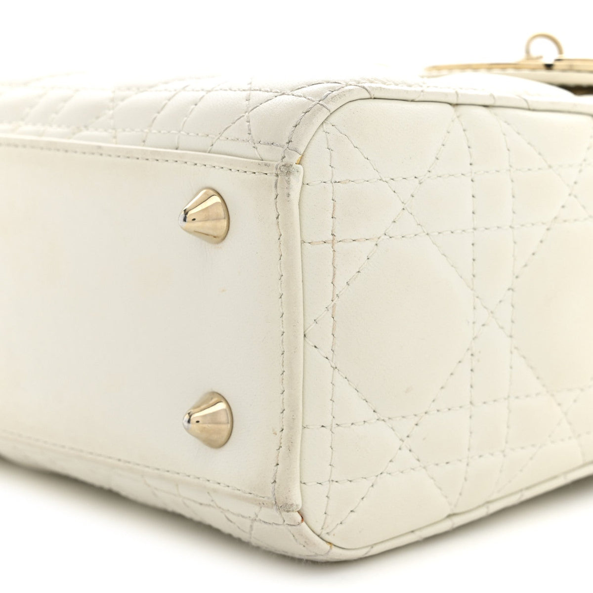 Lambskin Cannage Small My ABCDior Lady Dior White