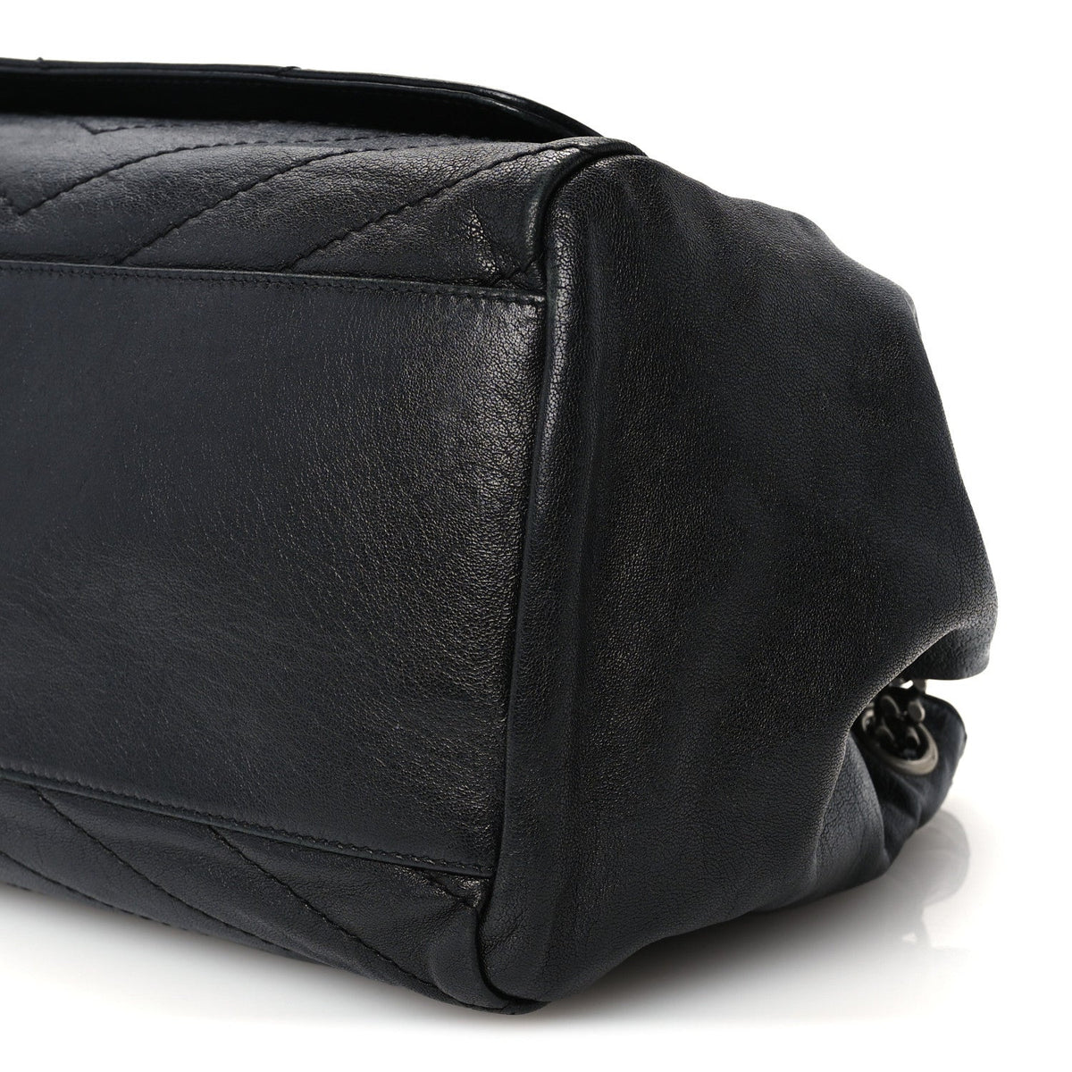 Vintage Lambskin Chevron Monogram Medium Nolita Black