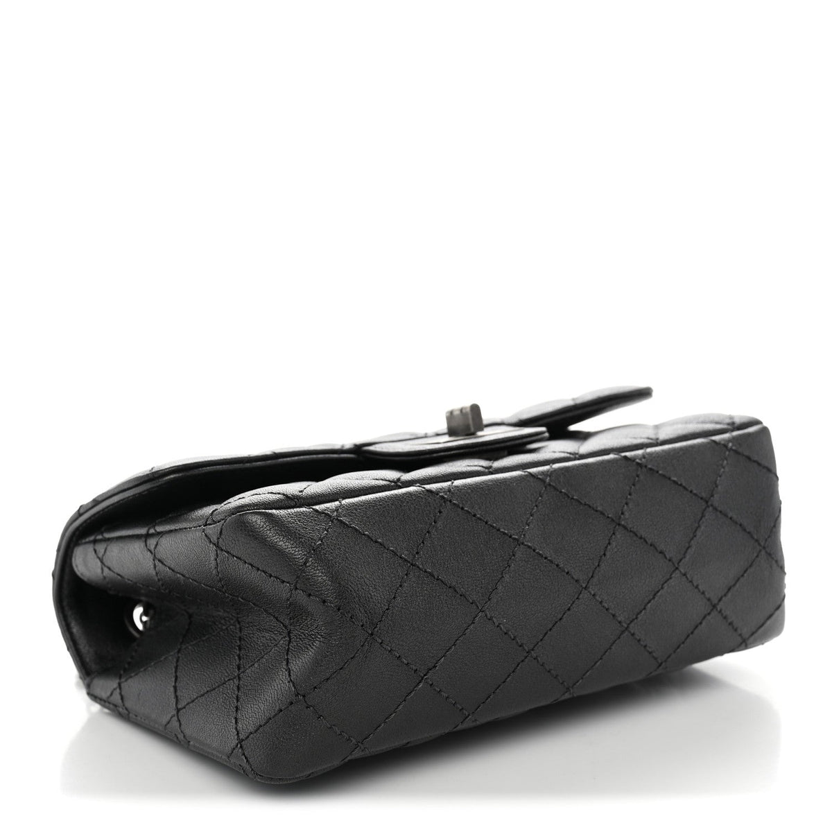 Metallic Sheepskin Quilted 2.55 Reissue Mini Flap Dark Grey