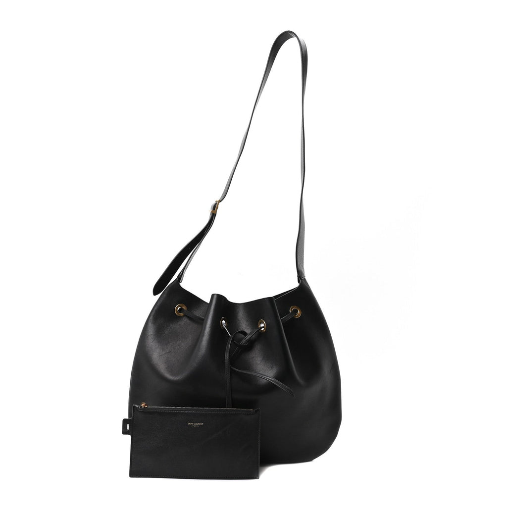 Smooth Calfskin Paris VII Large Flat Hobo Black