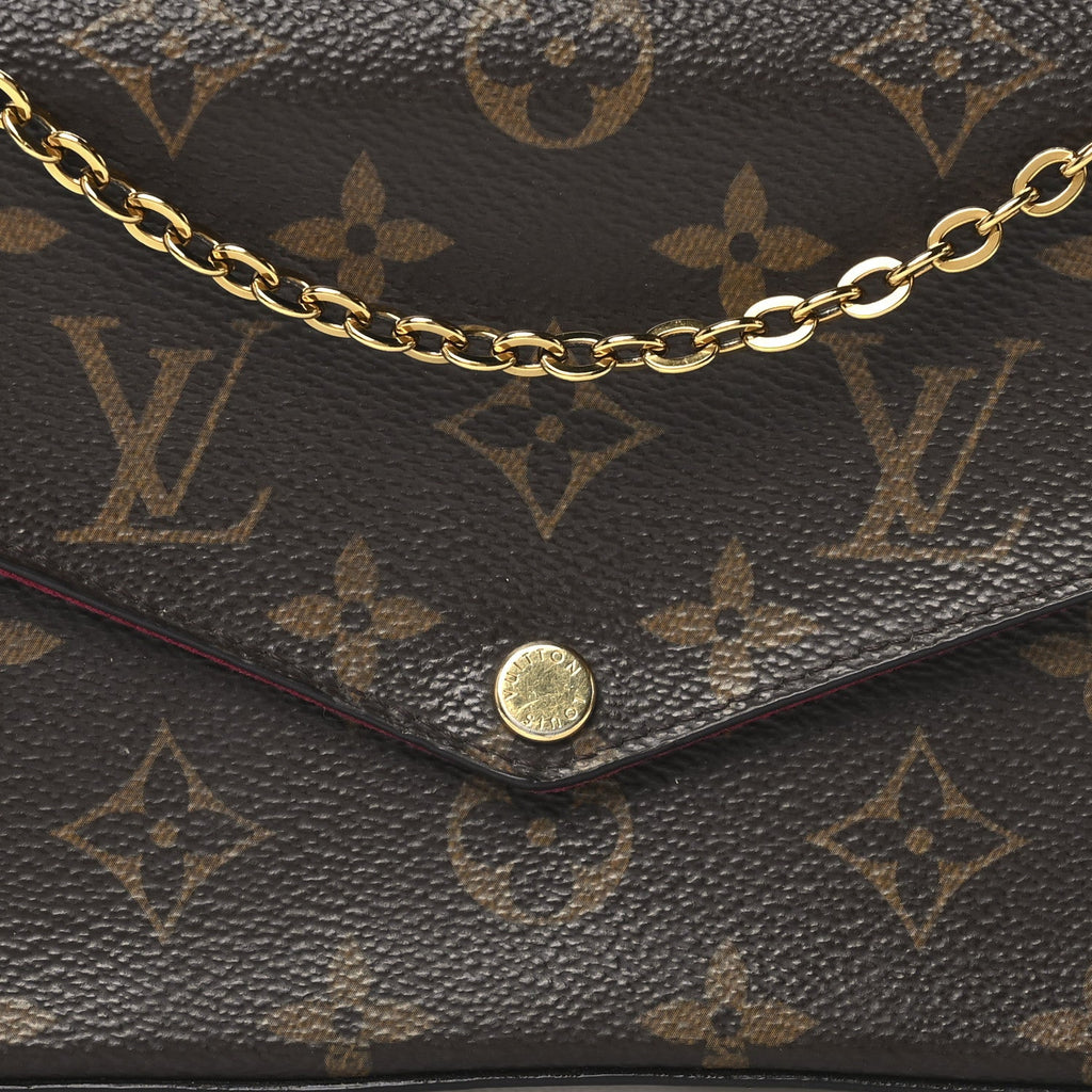 Monogram Pochette Felicie Chain Wallet Fuchsia