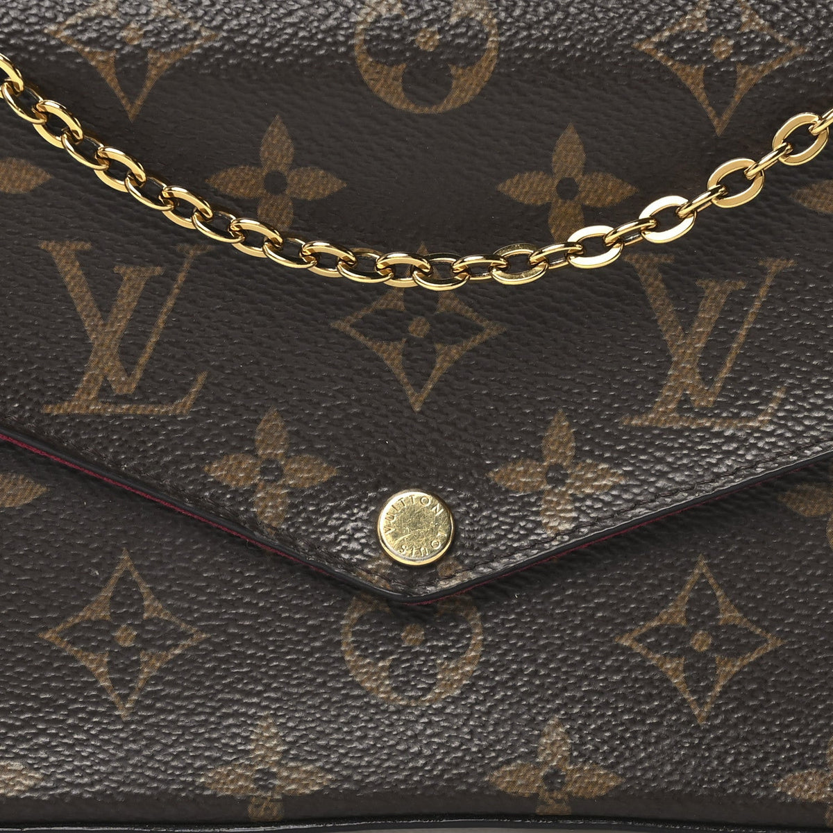 Monogram Pochette Felicie Chain Wallet Fuchsia