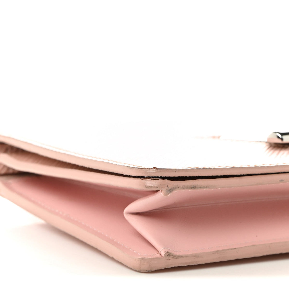 Epi Twist Belt Chain Wallet Rose Ballerine