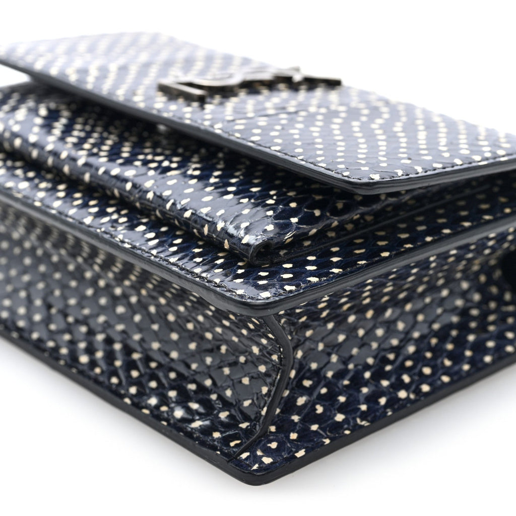 Elaphe Nappa Monogram Sunset Chain Wallet Black White