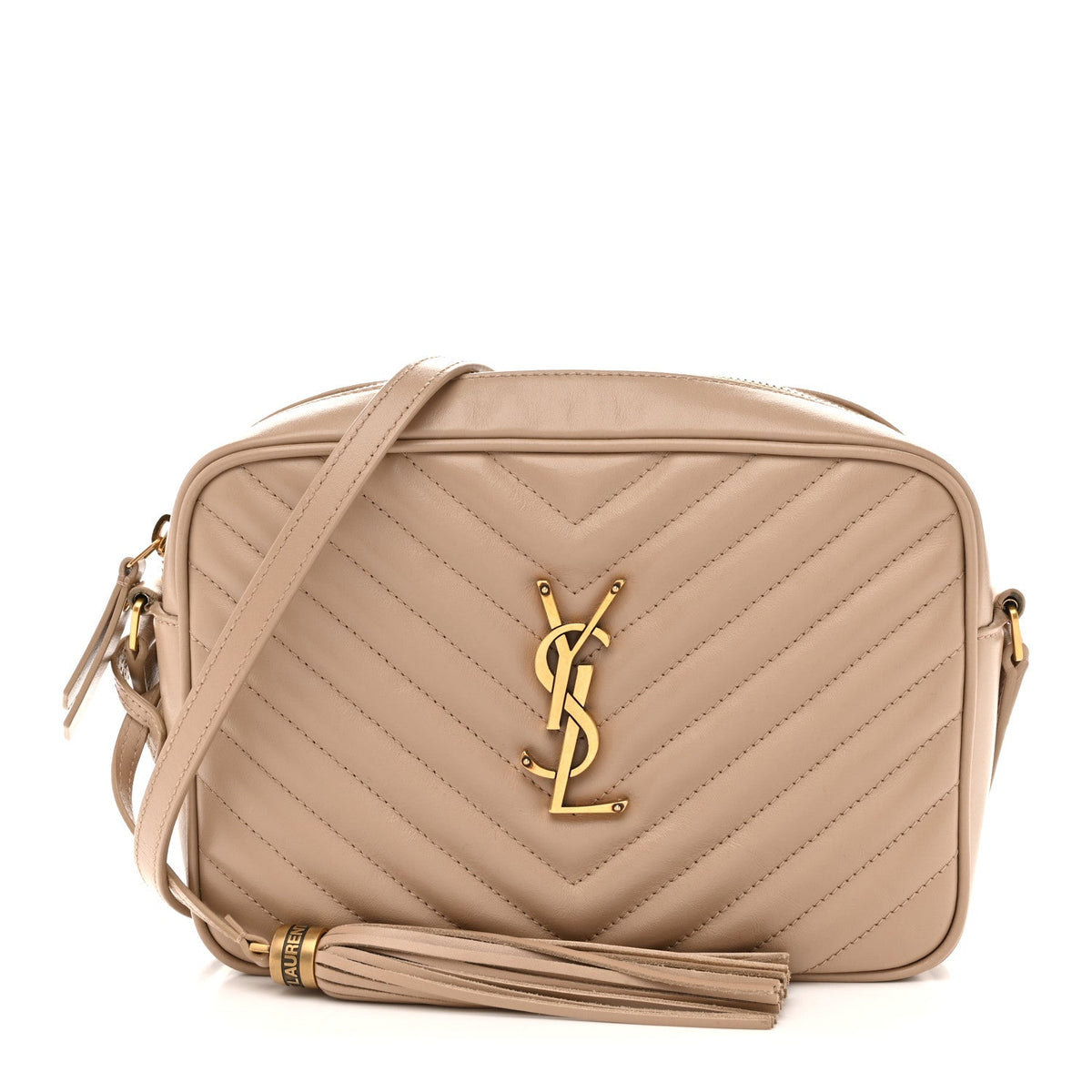 Calfskin Matelasse Monogram Lou Camera Bag Dark Beige