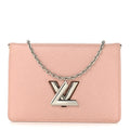 Epi Twist Belt Chain Wallet Rose Ballerine