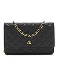 Caviar Quilted Wallet on Chain WOC Black