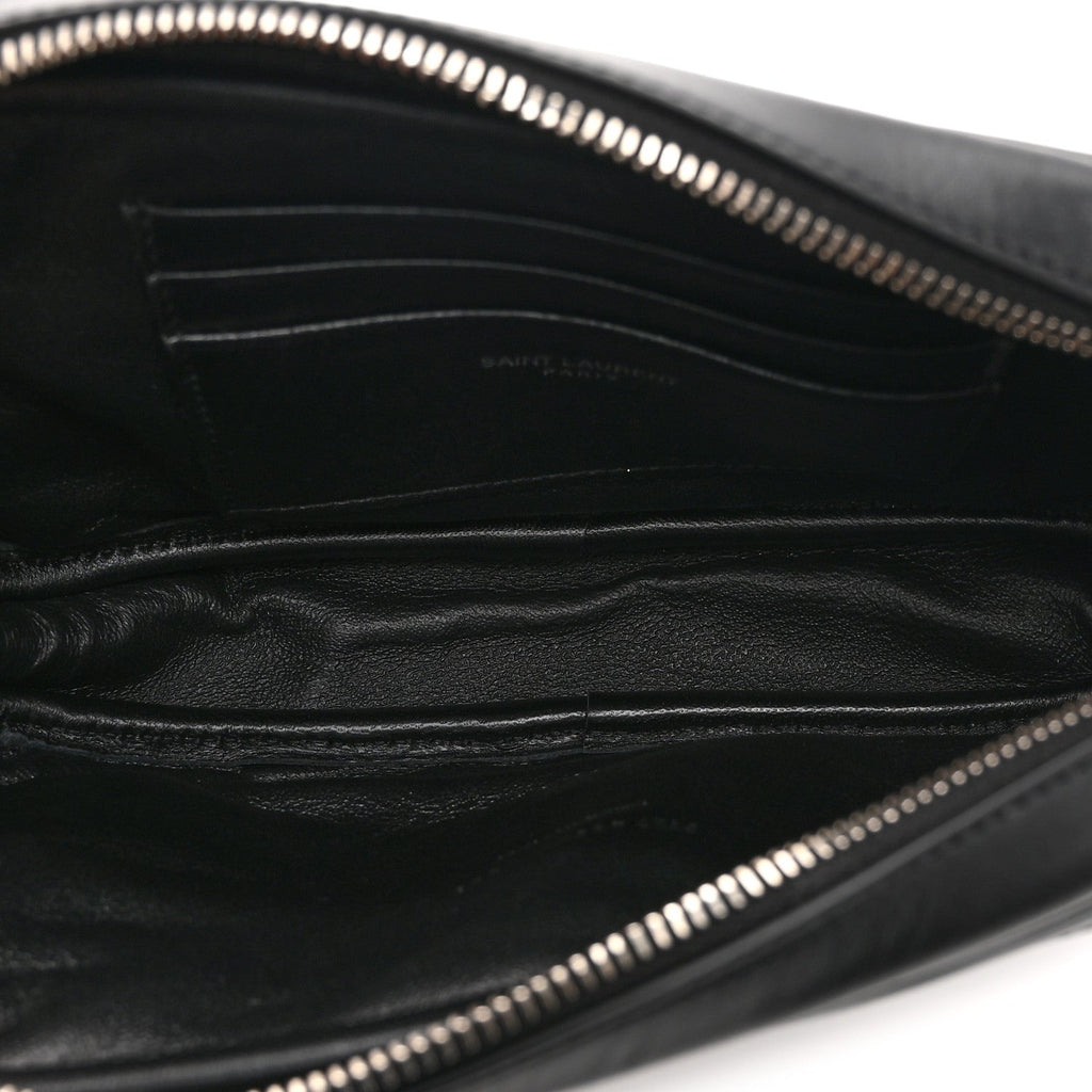 Calfskin Matelasse Monogram Mini Lou Camera Bag Black
