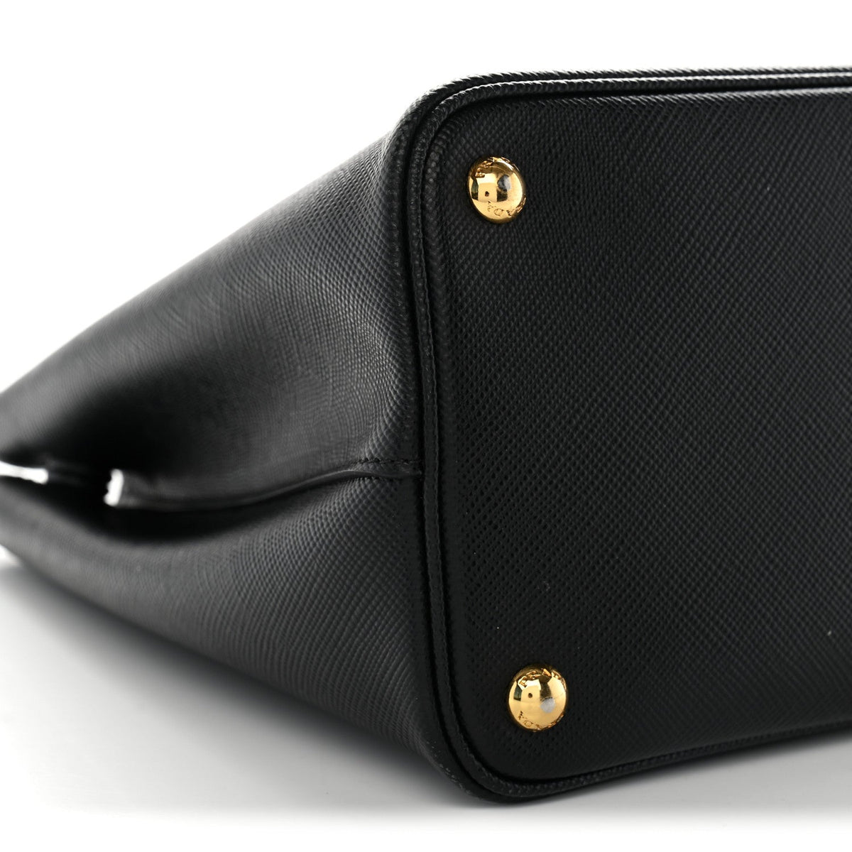 Saffiano Cuir Medium Double Bag Black Fuoco