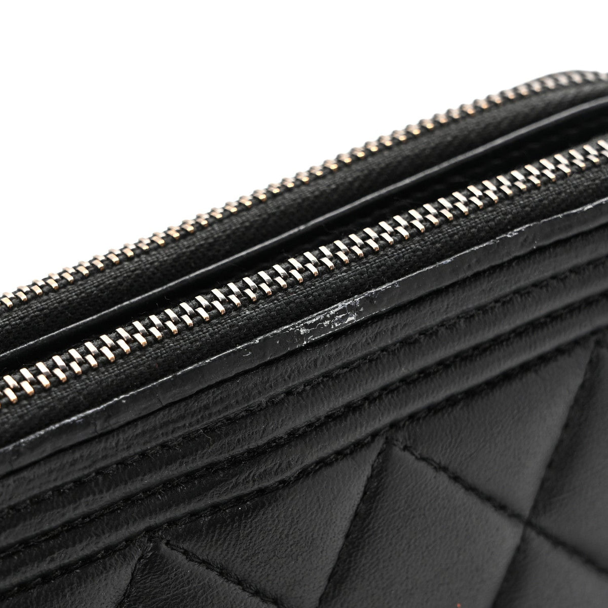 Lambskin Quilted Small Boy Clutch With Chain So Black