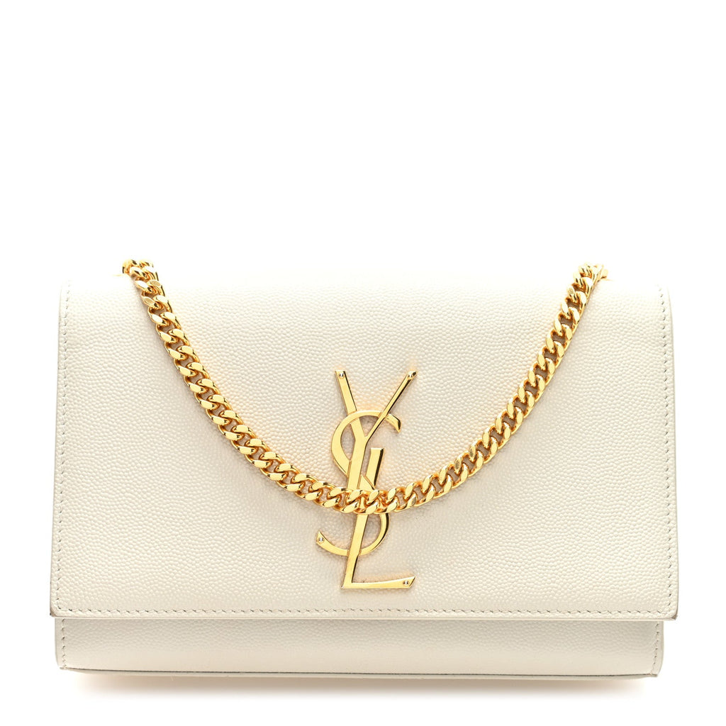 Grain De Poudre Small Monogram Kate Satchel Crema Soft