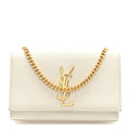 Grain De Poudre Small Monogram Kate Satchel Crema Soft