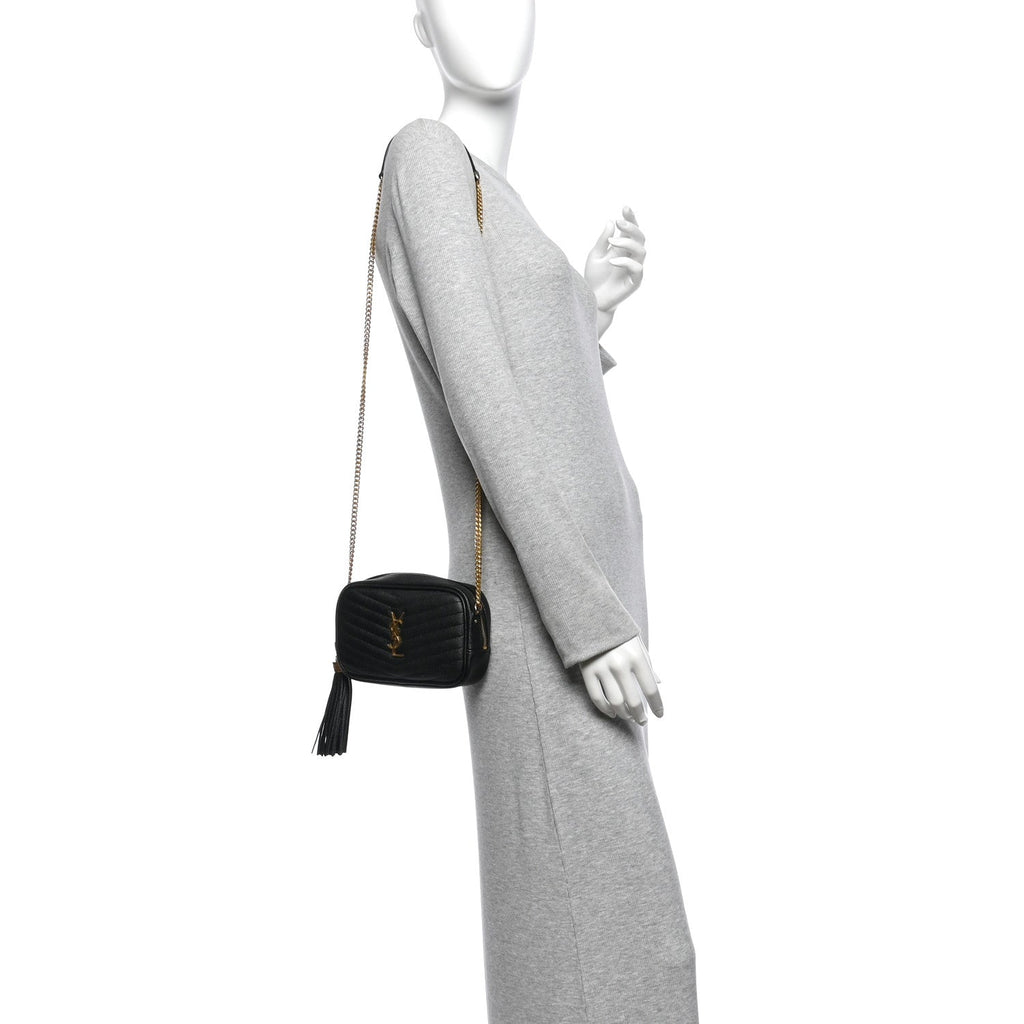 Grain De Poudre Matelasse Monogram Mini Lou Camera Bag Black