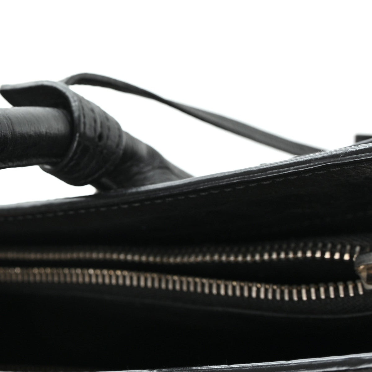 Calfskin Crocodile Embossed Large Sac De Jour Carryall Black
